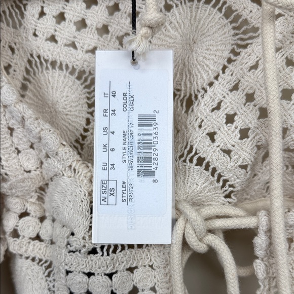 Andrea Iyamah hira Keyhole Crochet Crop Top Swim Cover-Up xs - Picture 15 of 15